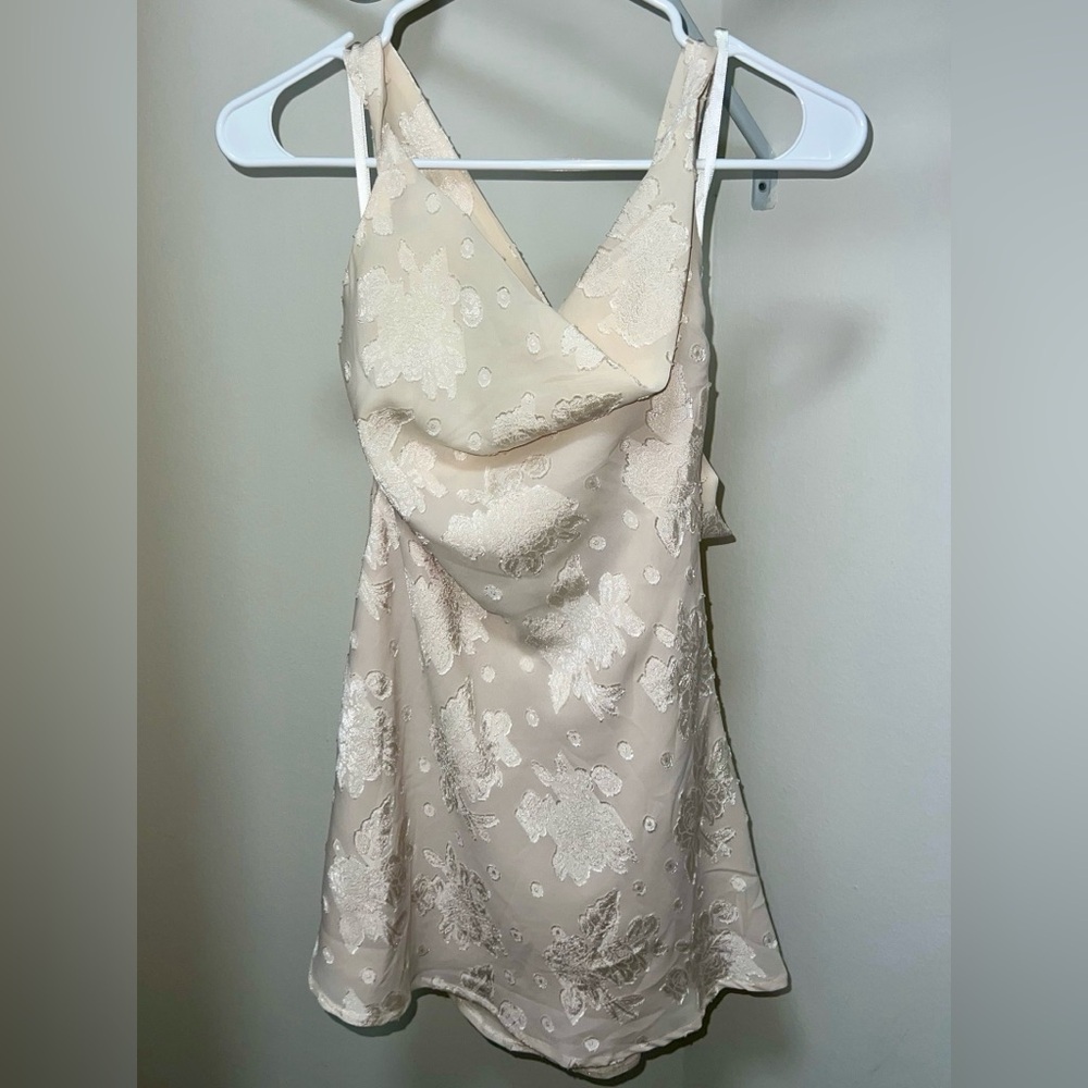 Elegant Cream Floral Dress